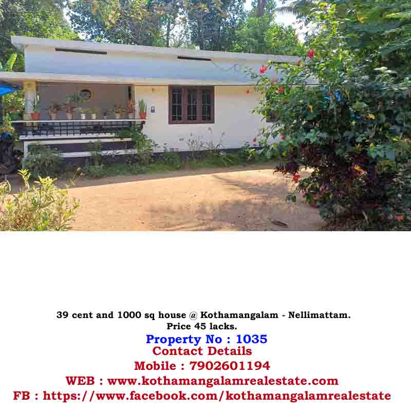 House for sale in Kothamangalam,Nellimattom